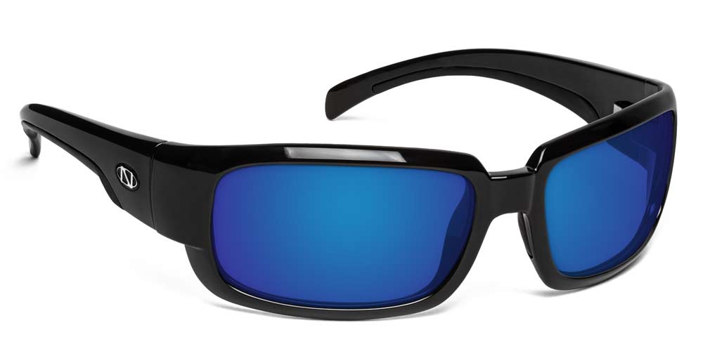 Best Polarized Bifocal Sunglasses | Bifocal Reader | Araya-Non-RX Polarized Amber with Blue Mirror / No Bifocal/Reader (Plano) / Glossy Black