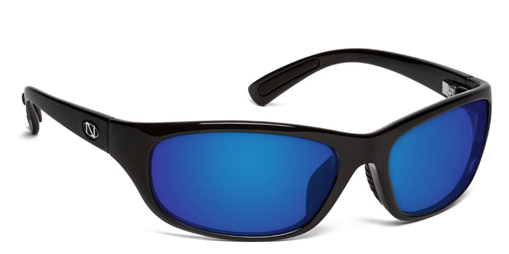 Best Polarized Prescription Sunglasses | 100% UVA + UVB | Carabelle RX Glossy Black / Polarized Gray with Blue Mirror (+$40)