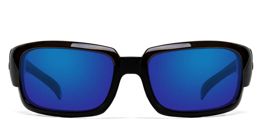 Best Polarized Prescription Sunglasses | 100% UVA + UVB | Araya-RX Glossy Black / Polarized Amber + Green Mirror (+$40)